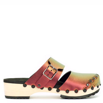 Low Clog Closed Toe Mule in Ruby - Mohop