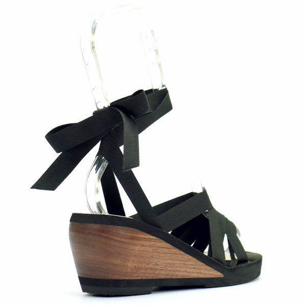 Mid Wedge Slide Ribbon Sandal