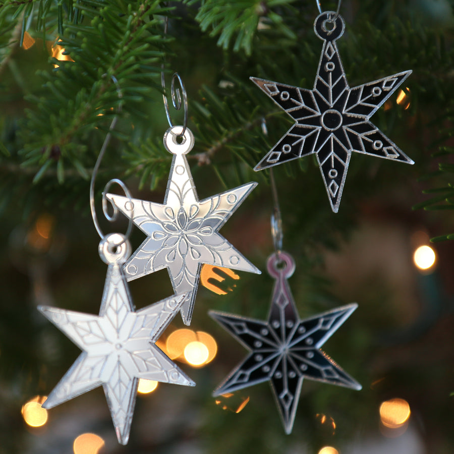 Set of Mini Star Snowflake Ornaments