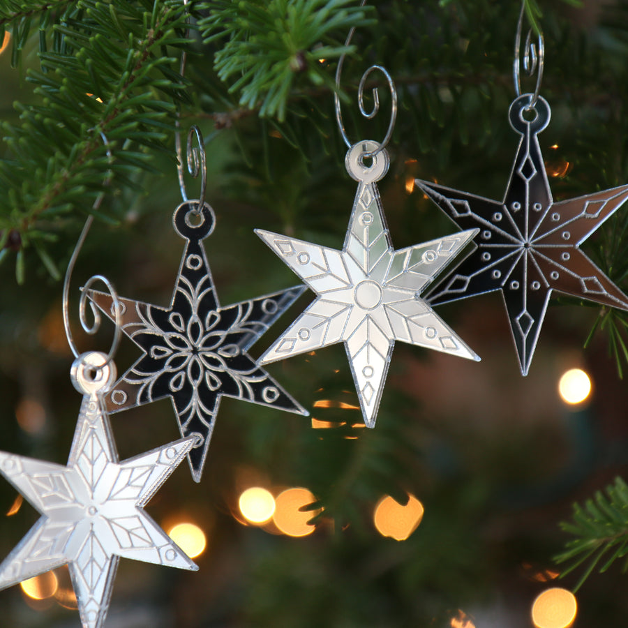 Set of Mini Star Snowflake Ornaments