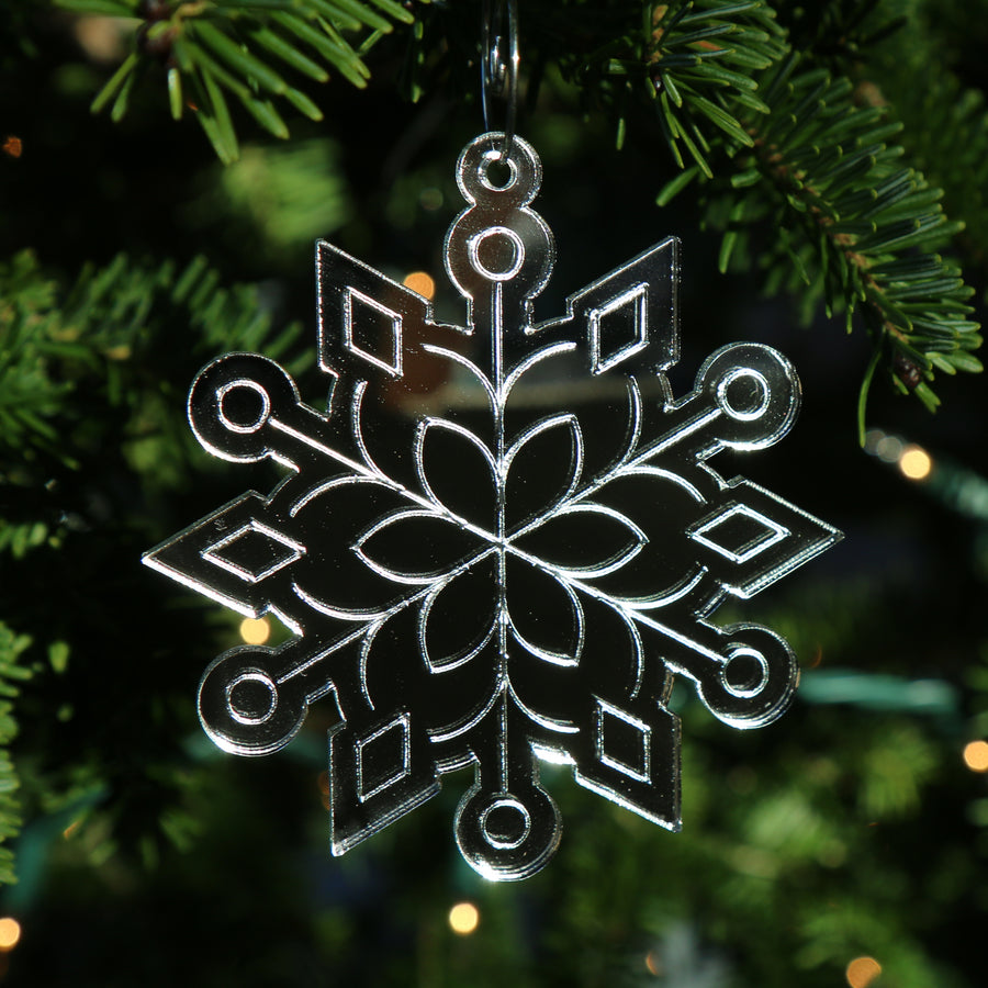 Set of Mirrored Snowflake Ornaments