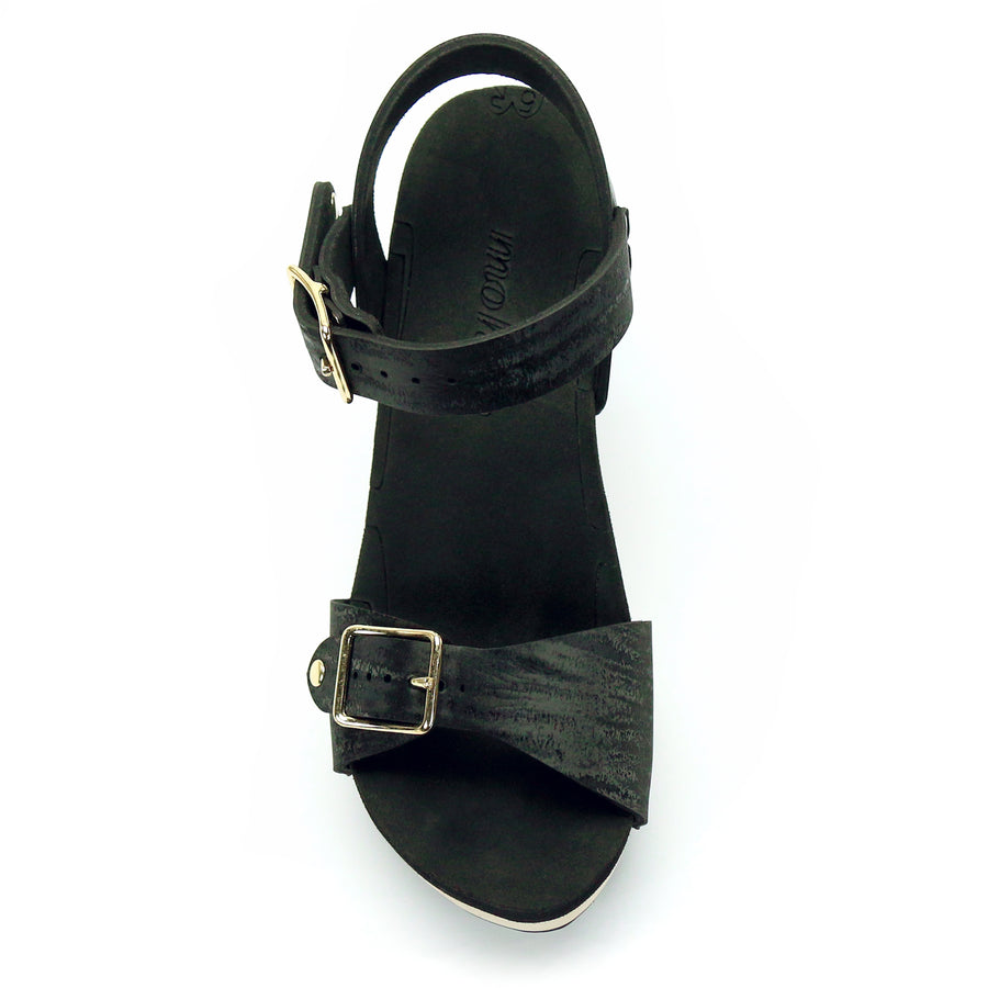 High Heel Buckle Toe Ankle in Midnight - Mohop