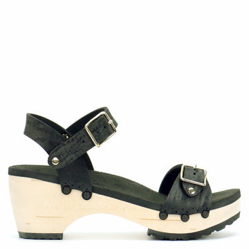 Mid Clog Buckle Toe Ankle in Midnight - Mohop
