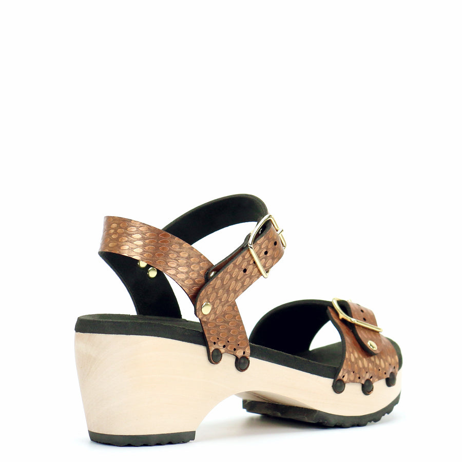 Mid Clog Buckle Toe Ankle in Copper - Mohop