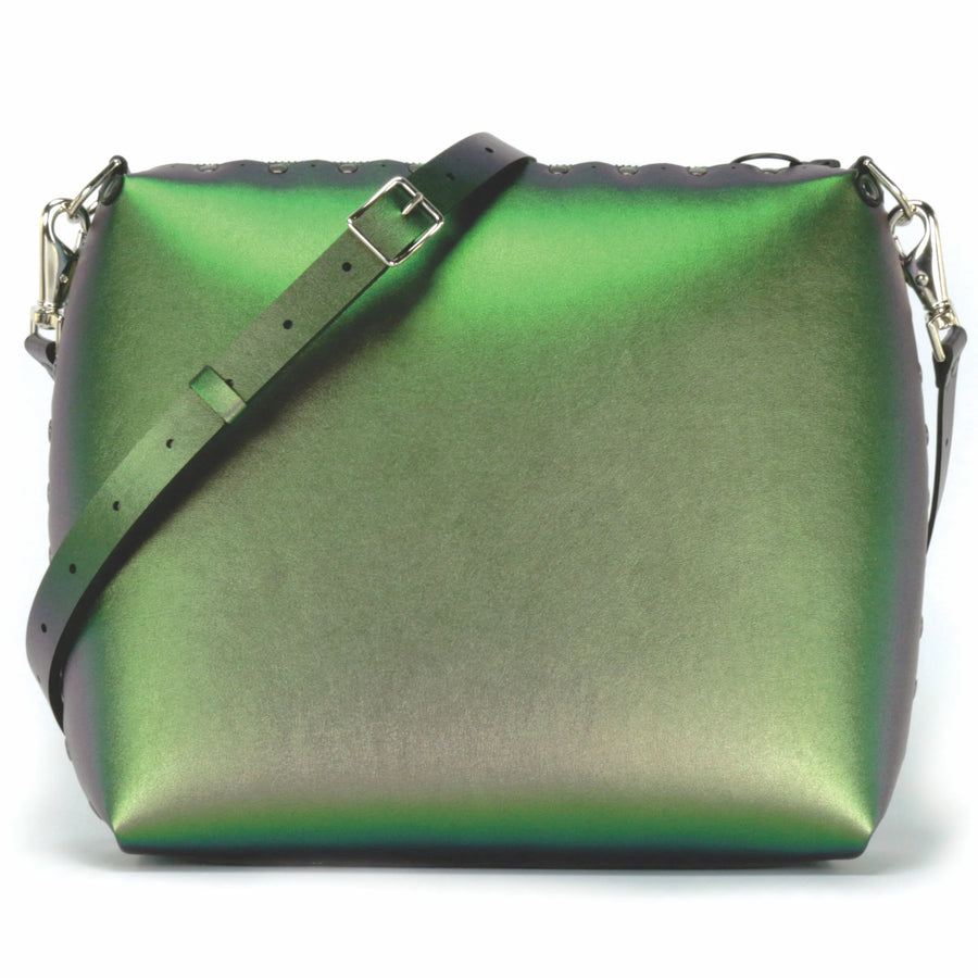 Large emerald crossbody bag with crossbody strap