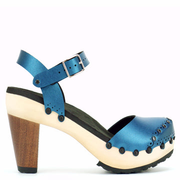 High Heel Closed Toe Ankle in Azure - Mohop