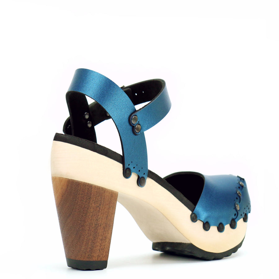 High Heel Closed Toe Ankle in Azure - Mohop
