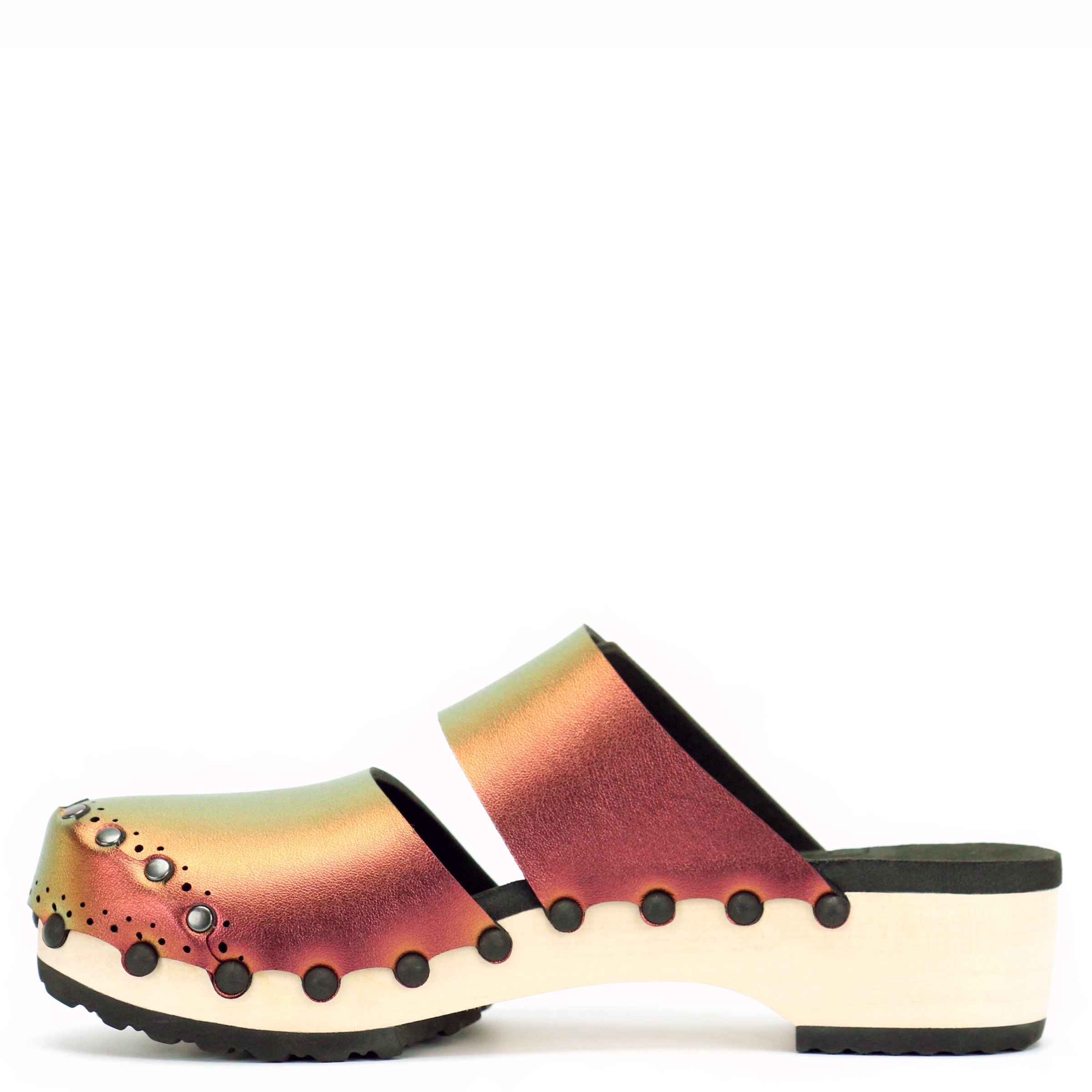 Low Clog Closed Toe Mule in Ruby Vegan Clogs Made in USA Mohop