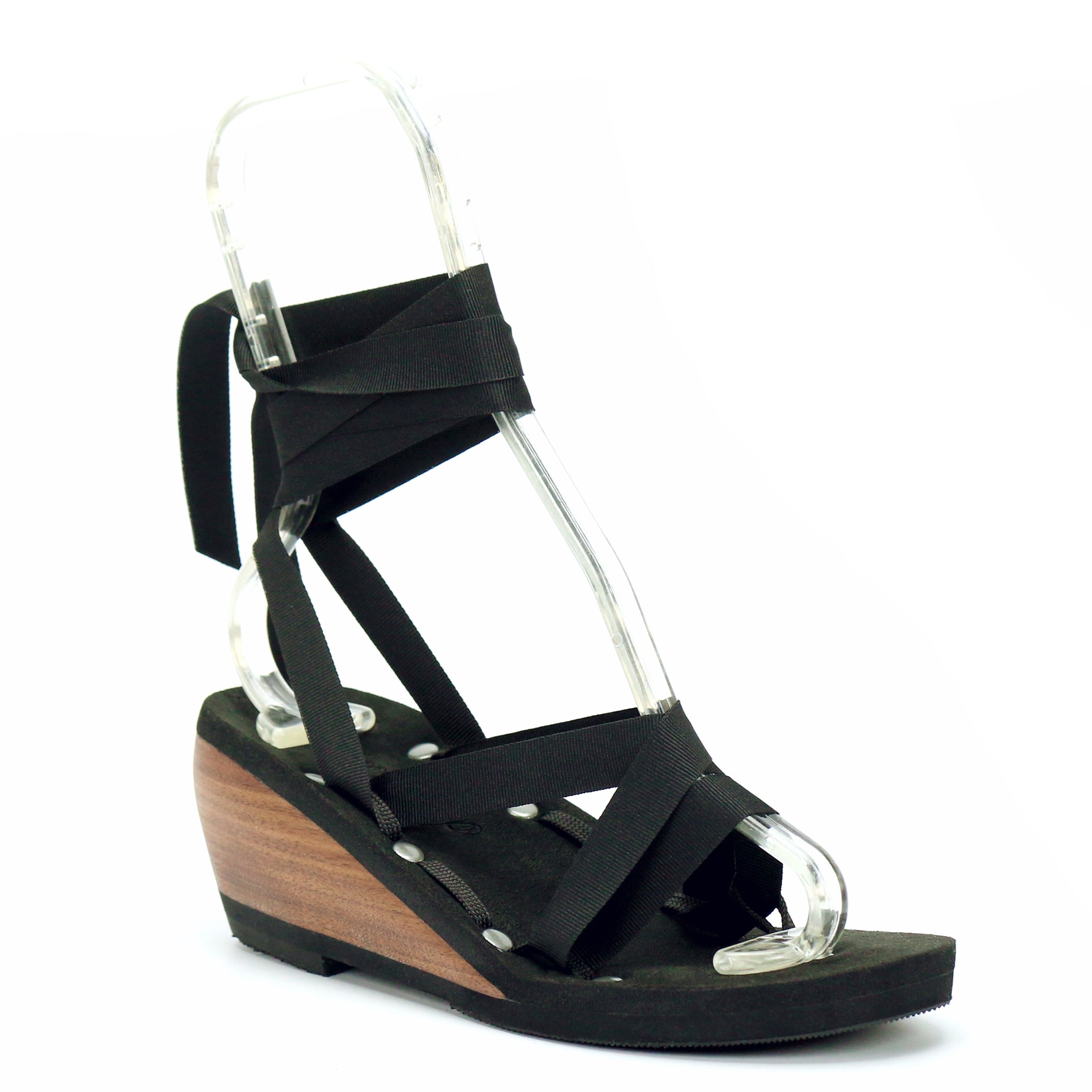 Mid Wedge Thong Ribbon Sandal Vegan Made in USA Mohop
