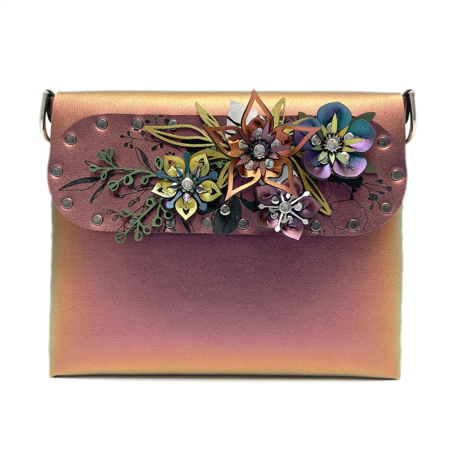 Square Flower Bag - Floral Vegan Leather Crossbody Bag - Made in USA – Mohop